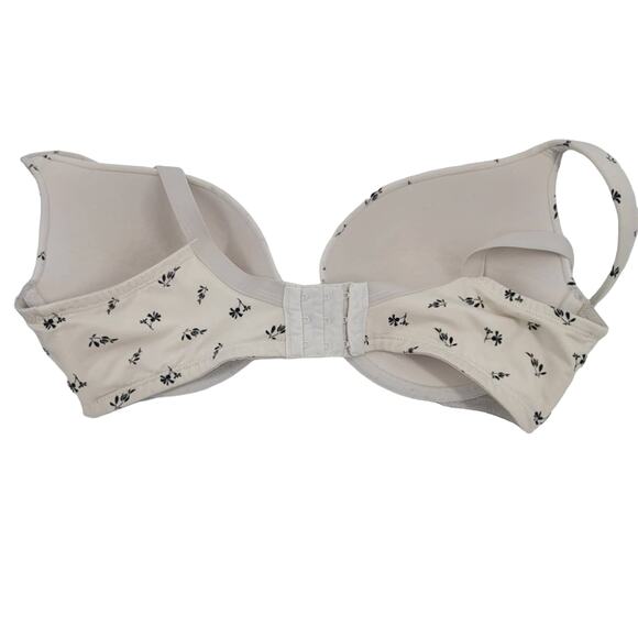 Cacique White Black Floral Boost Plunge Underwire Bra Size 38DD - Picture 4 of 4